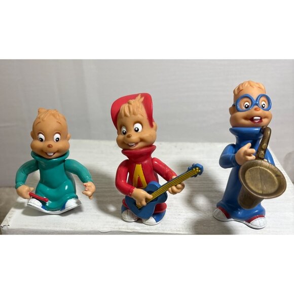 Vintage Alvin & The Chipmunks PVC Figures Rock Band Set 1991 3-Pieces READ - Picture 2 of 16